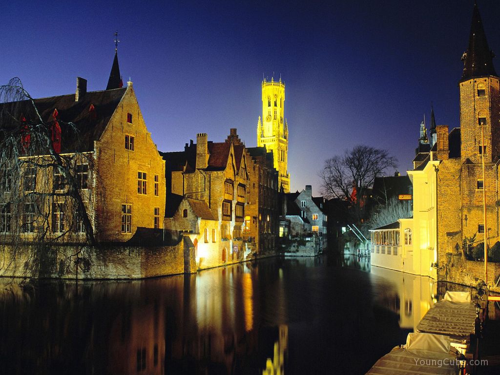 Millpond and Belfry, Bruges, Belgium